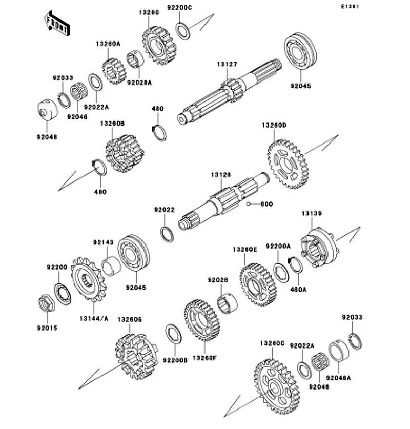 Kawasaki カワサキ 純正部品 13260-1665 ギヤ、アウトプット LOW、41T