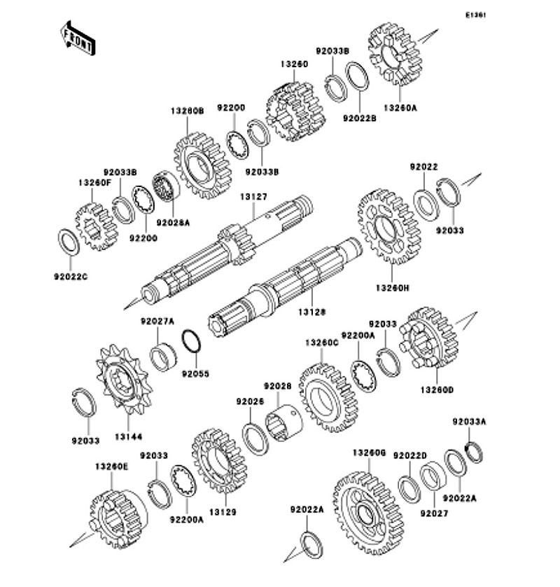 Kawasaki カワサキ 純正部品 13260-1672 ギヤ、インプット 2ND、16T 8,050円