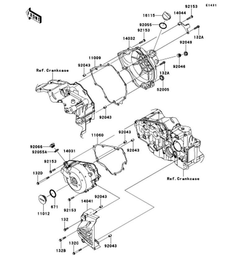 Kawasaki カワサキ 純正部品 14032-0095 カバー(クラッチ)