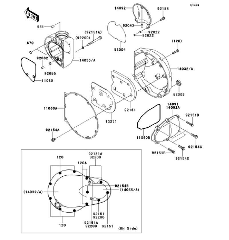 Kawasaki カワサキ 純正部品 14032-0150 カバー(クラッチ)
