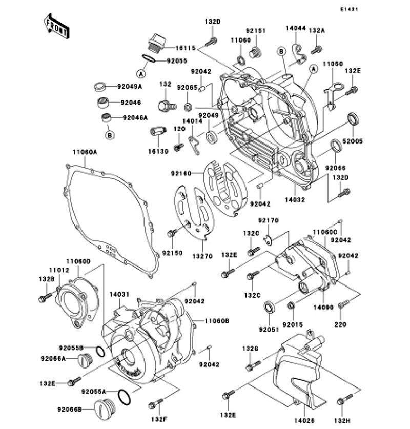Kawasaki カワサキ 純正部品 14032-1458 カバー(クラッチ)