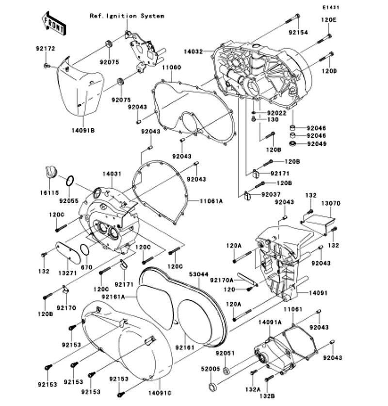 Kawasaki カワサキ 純正部品 14091-0510 カバー、プーリ