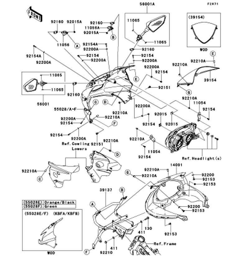 Kawasaki カワサキ 純正部品 14091-0722 カバー、メータ