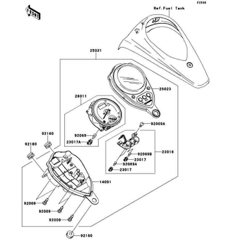 Kawasaki カワサキ 純正部品 14091-1215 カバー、メータ、LWR