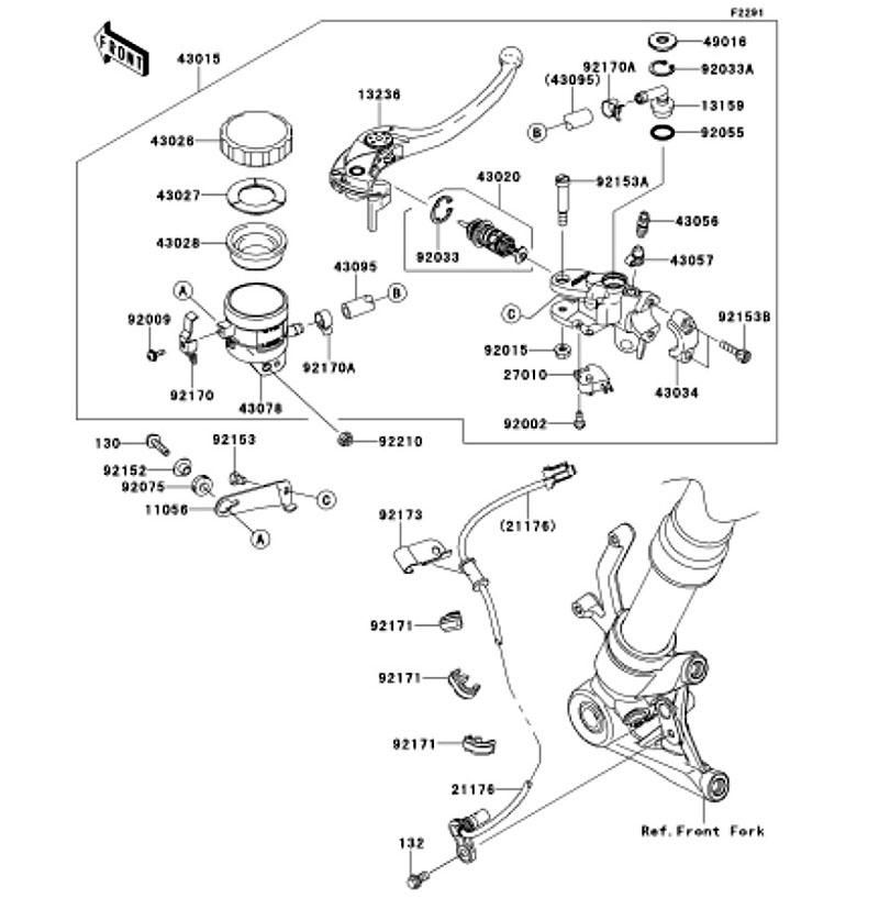 Kawasaki カワサキ 純正部品 21176-0706 センサー、ホイール スピード、FR
