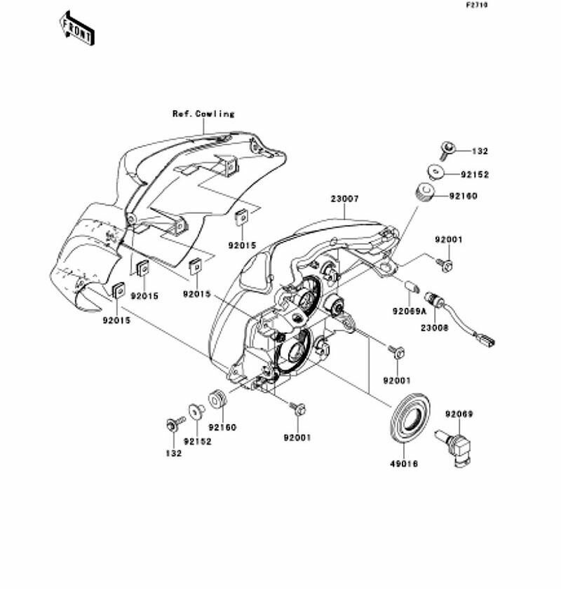 Kawasaki カワサキ 純正部品 23007-0131 レンズコンプ、ヘッド ランプ