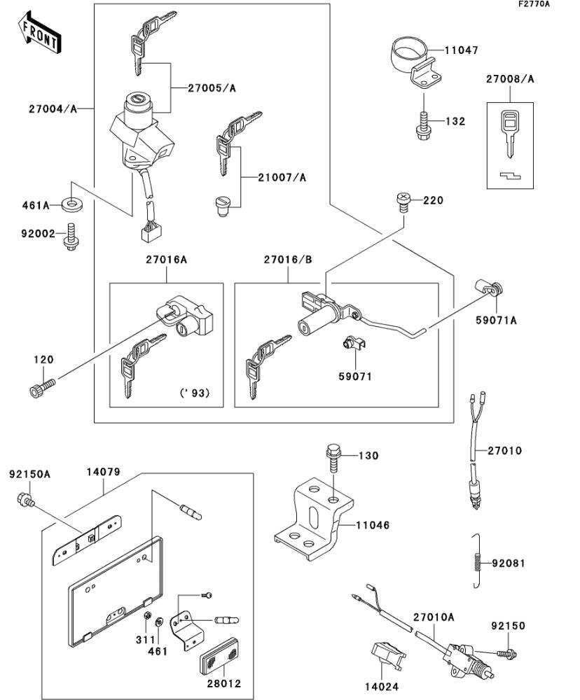 Kawasaki カワサキ 純正部品 27004-5408 スイッチアッシ