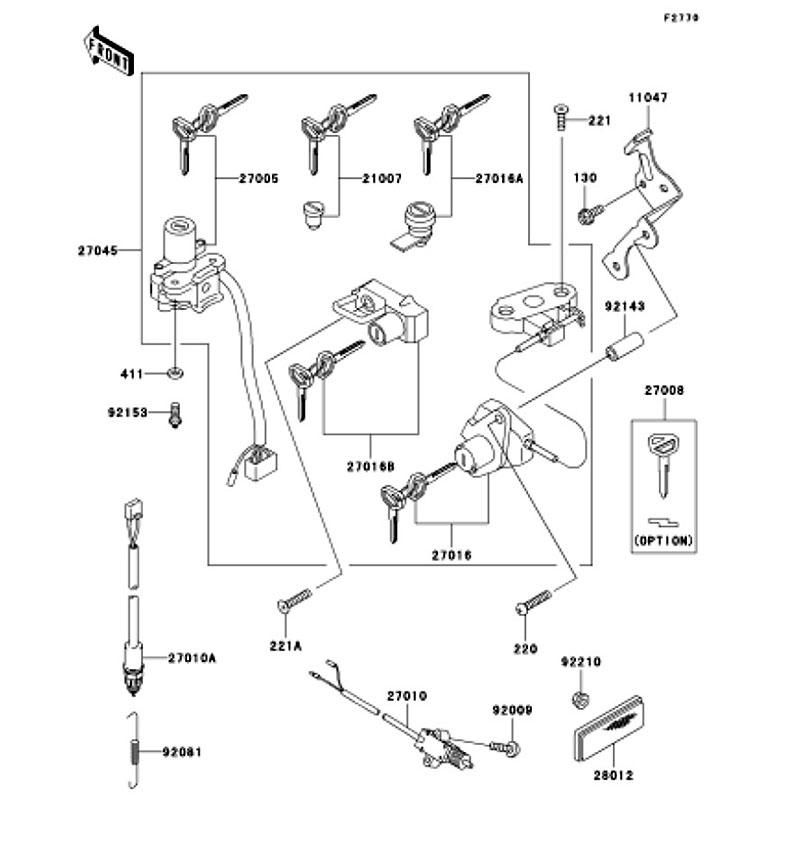 Kawasaki カワサキ 純正部品 27005-1213 スイッチアッシ(イグニション)