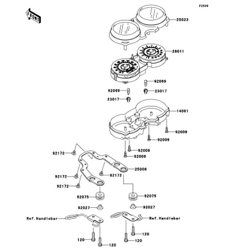 Kawasaki カワサキ 純正部品 28011-0187 メータ、スピード&タコメータ、KPH