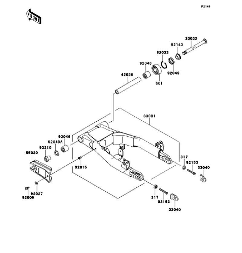 Kawasaki カワサキ 純正部品 33001-0566 アームコンプ(スイング)