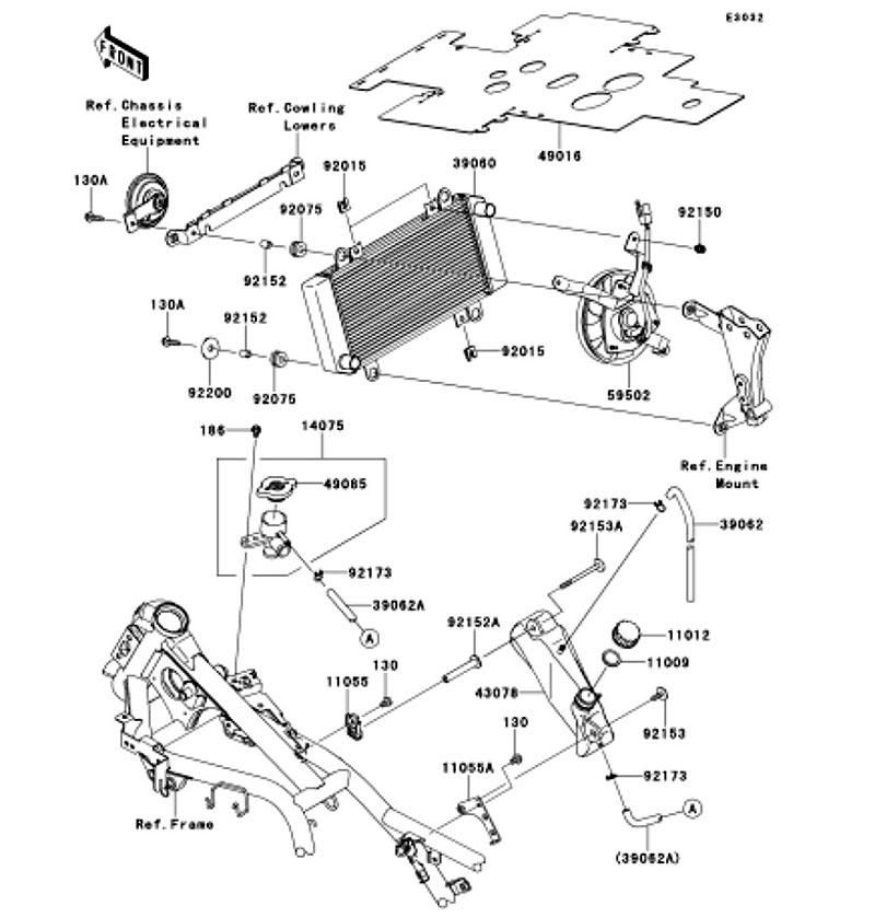 Kawasaki カワサキ 純正部品 39060-0054 ラジエータ