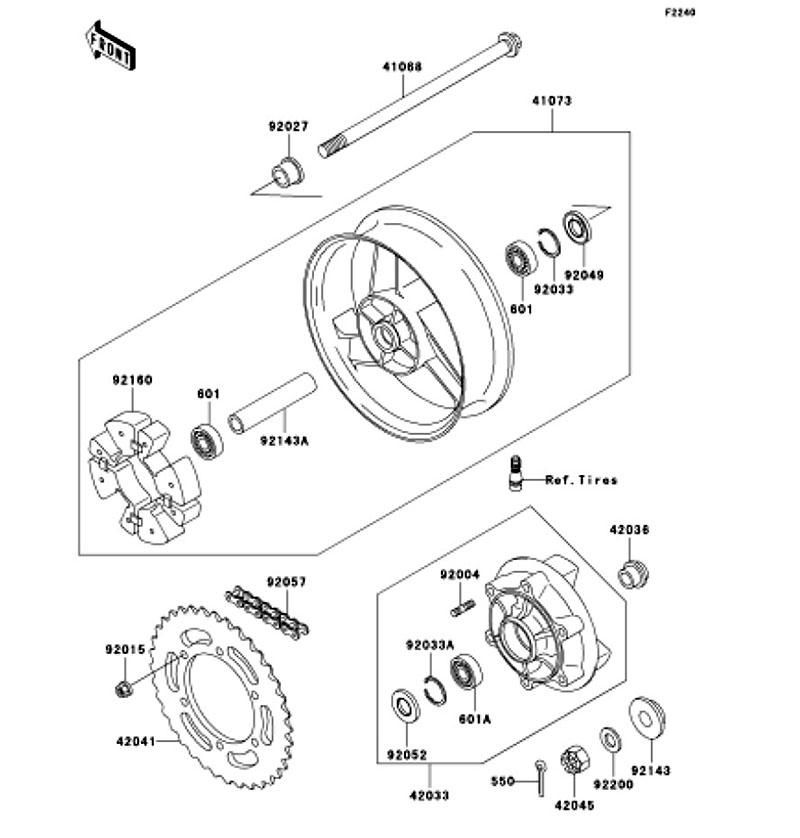 Kawasaki カワサキ 純正部品 42041-1324 スプロケット(ハブ)、46T