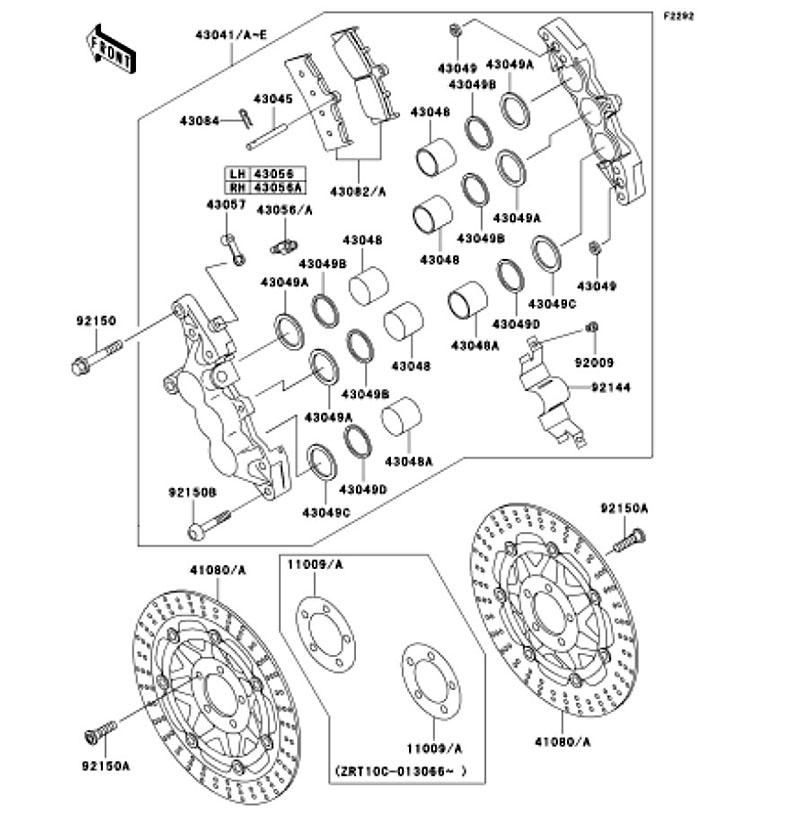 Kawasaki カワサキ 純正部品 43082-1199 パッドアッシ(ブレーキ)