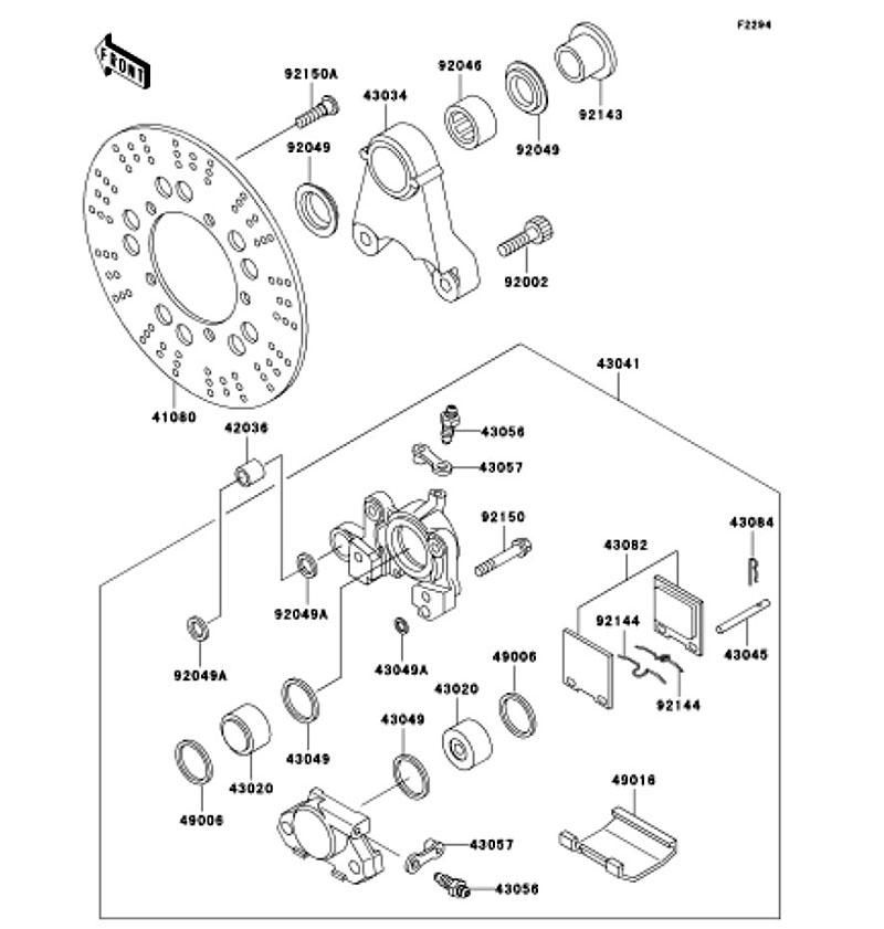 Kawasaki カワサキ 純正部品 43082-1200 パッドアッシ(ブレーキ)