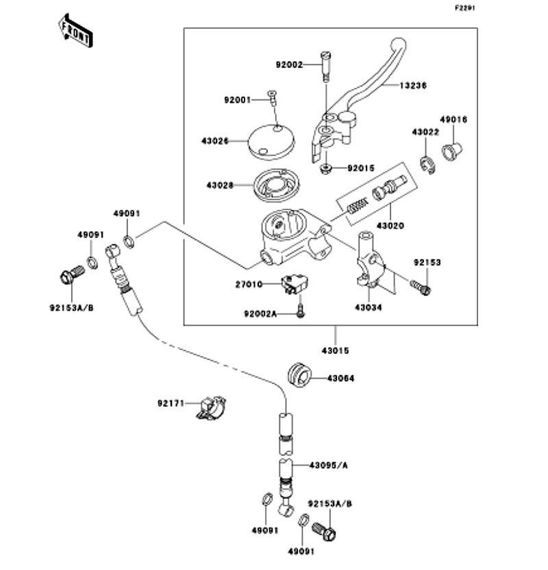 Kawasaki カワサキ 純正部品 43095-0332 ホース(ブレーキ)、FR