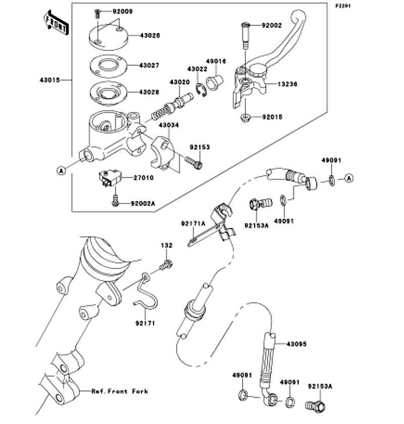 Kawasaki カワサキ 純正部品 43095-0590 ホース(ブレーキ)、FR