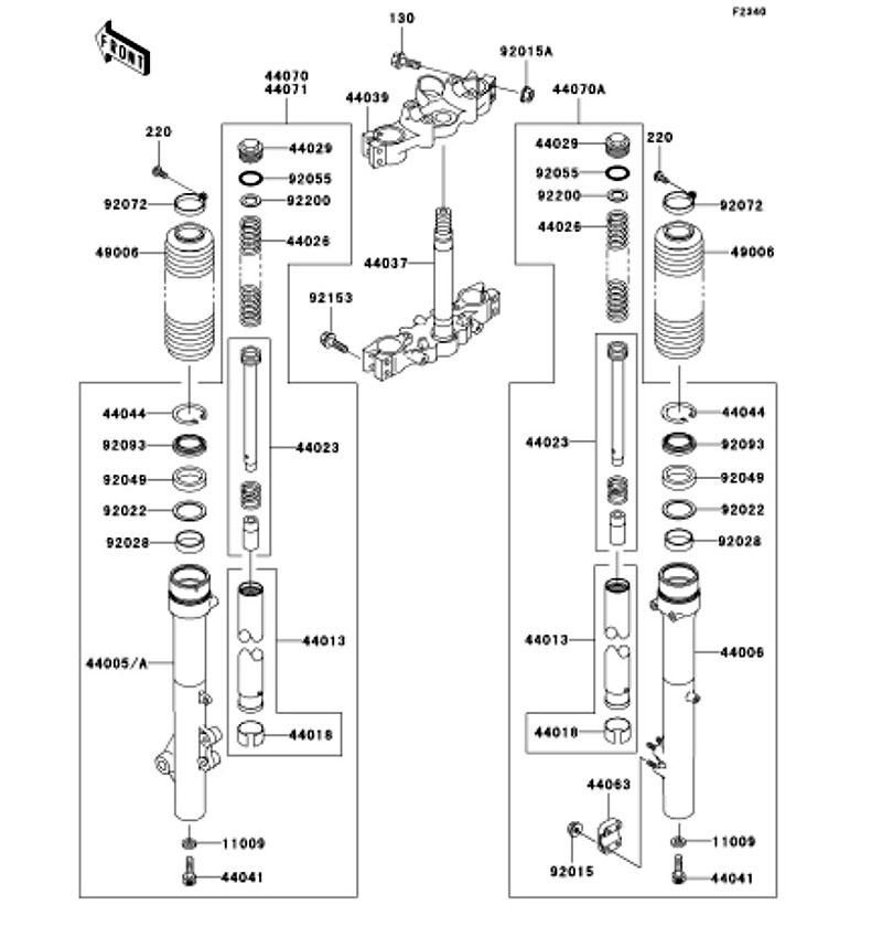 Kawasaki カワサキ 純正部品 44005-0059 チューブ(レフトフォークアウタ)