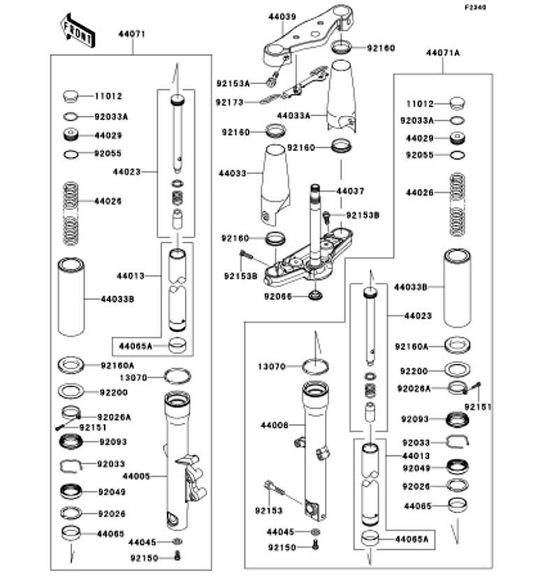 Kawasaki カワサキ 純正部品 44005-0089 チューブ(レフトフォークアウタ)