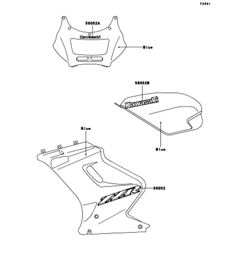 Kawasaki カワサキ 純正部品 56052-3723 マーク、KAWASAKI