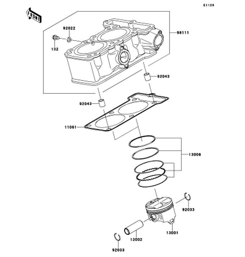 Kawasaki カワサキ 純正部品 98111-0012 シリンダコンプ(エンジン)