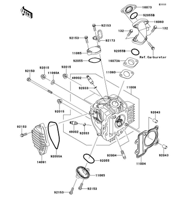 Kawasaki カワサキ 純正部品 11008-0184 ヘッドコンプ(シリンダ)