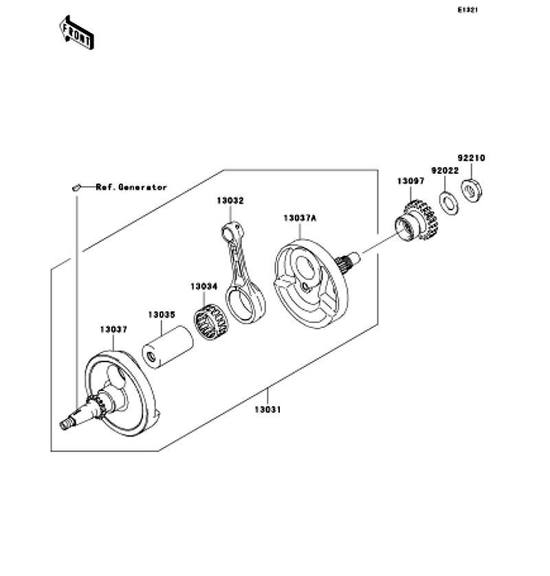 Kawasaki カワサキ 純正部品 13032-0047 ロッド(コネクテイング)