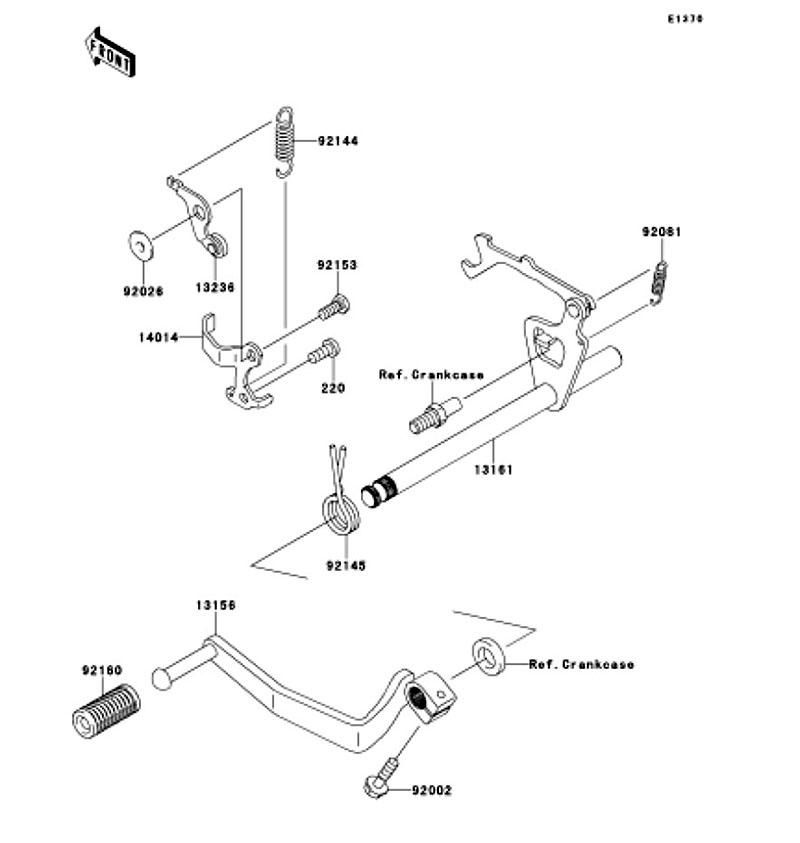 Kawasaki カワサキ 純正部品 13161-0072 レバーコンプ(チェンジシャフト)