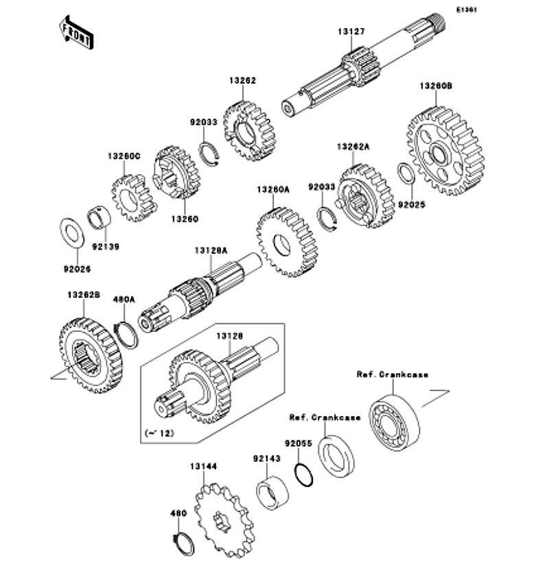 Kawasaki カワサキ 純正部品 13260-1862 ギヤ、アウトプット LOW、36T