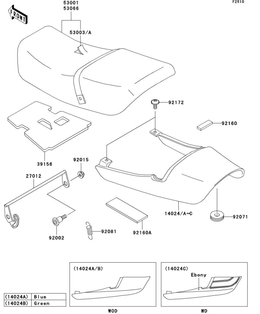 Kawasaki カワサキ 純正部品 14024-1973-18B カバー、オレンジ