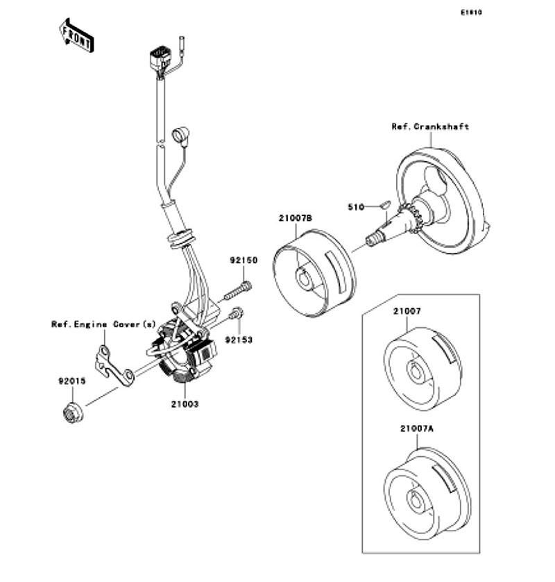 Kawasaki カワサキ 純正部品 21007-0071 ロータ、I\u003d3.6