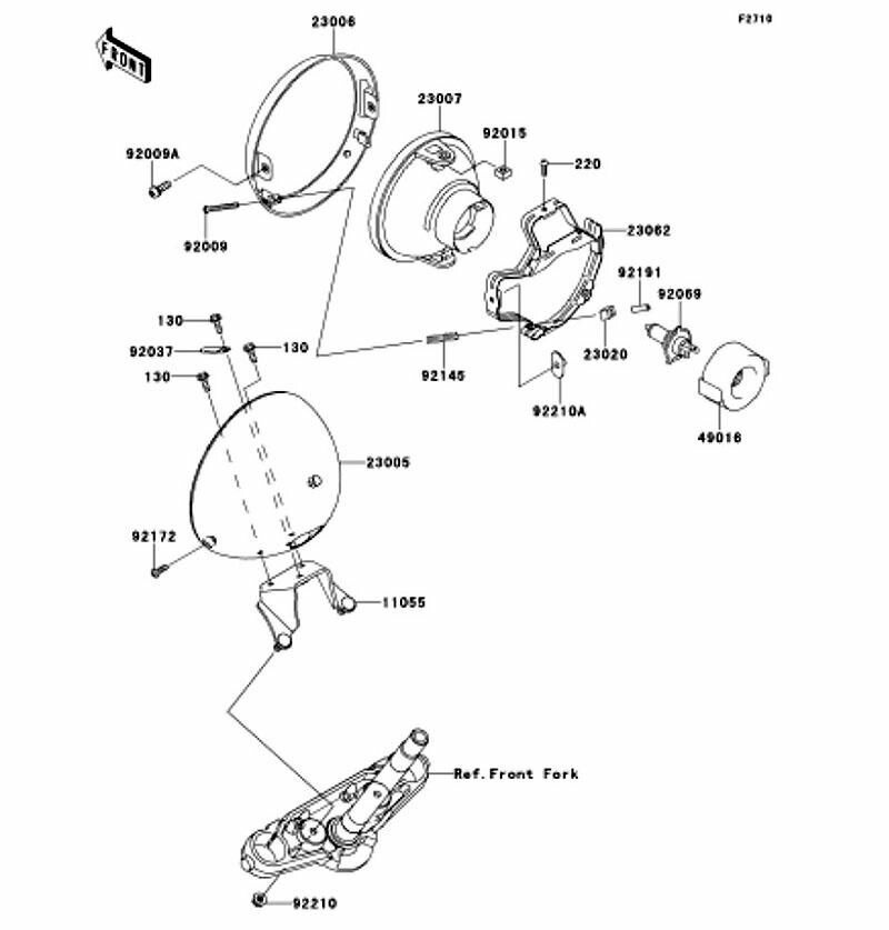 Kawasaki カワサキ 純正部品 23005-0303-21 ボディコンプ(ヘッドランプ)、ブラック