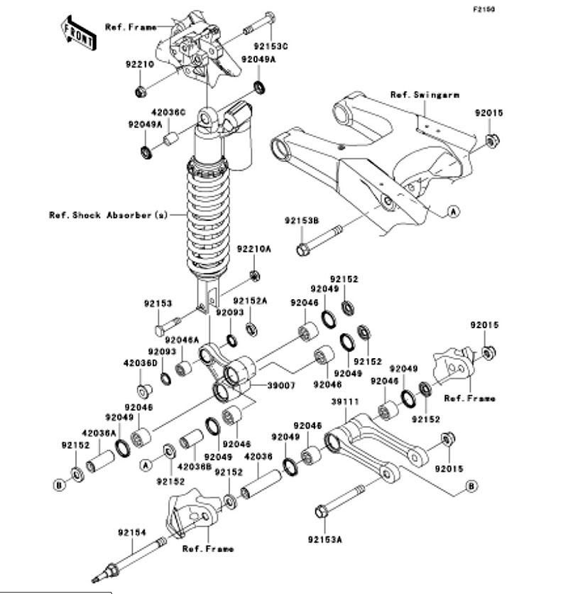 Kawasaki カワサキ 純正部品 39007-0158 アーム(サスプ)、ユニ トラツク