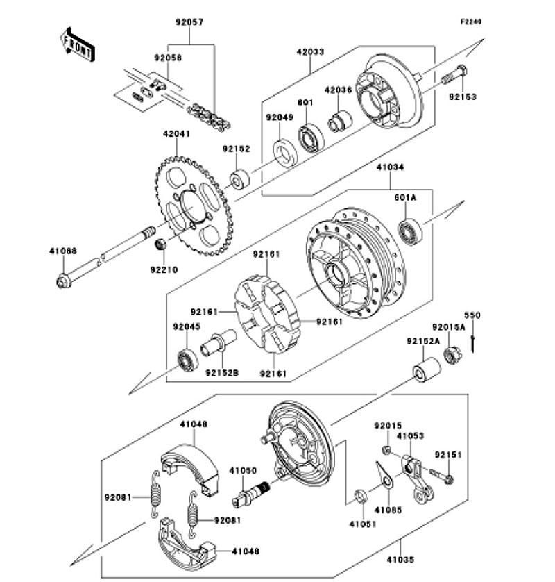 Kawasaki カワサキ 純正部品 41035-0084 パネルアッシ(ブレーキ)、RR
