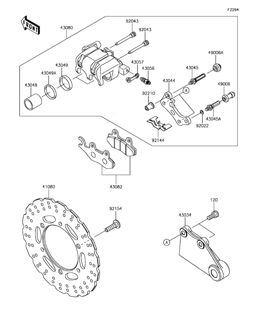 Kawasaki カワサキ 純正部品 41080-0591-11H ディスク、RR、ブラック