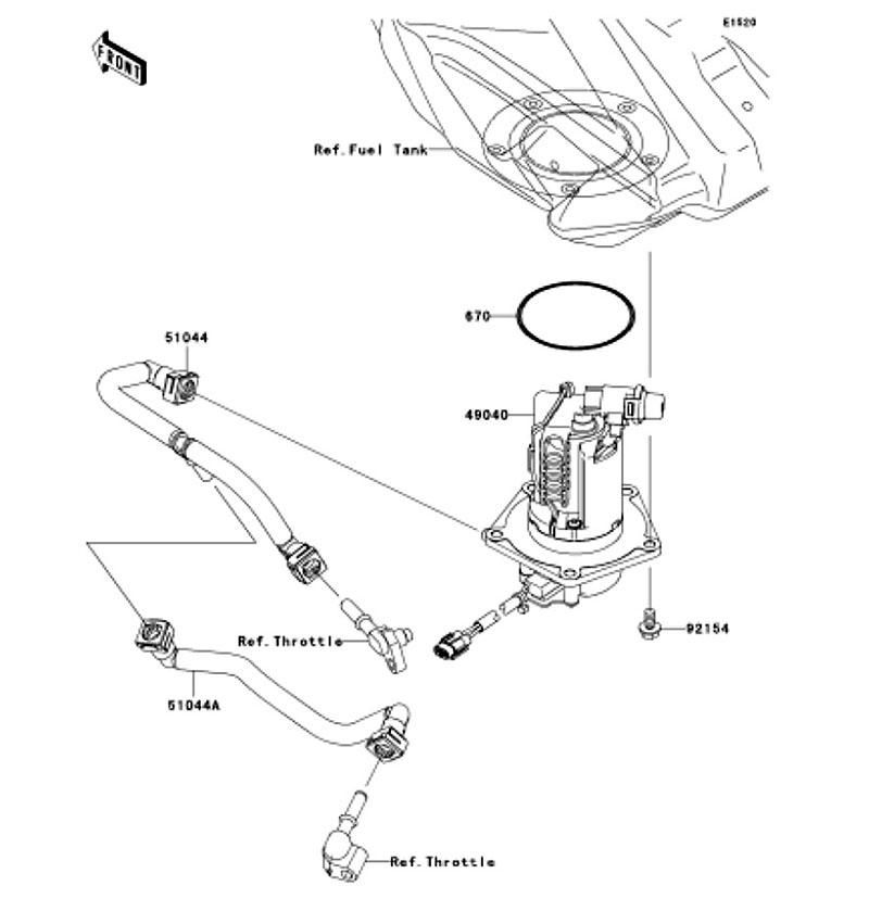 Kawasaki カワサキ 純正部品 51044-0707 チューブアッシ、フューエル