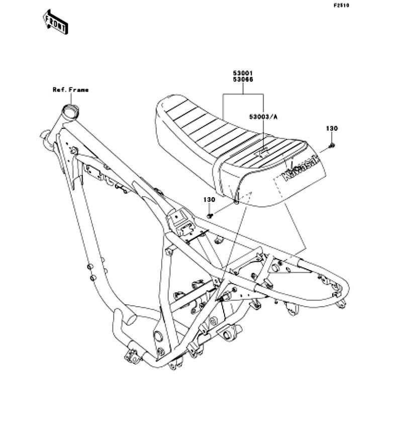 Kawasaki カワサキ 純正部品 53001-1984-MS シートアッシ、デュアル、W