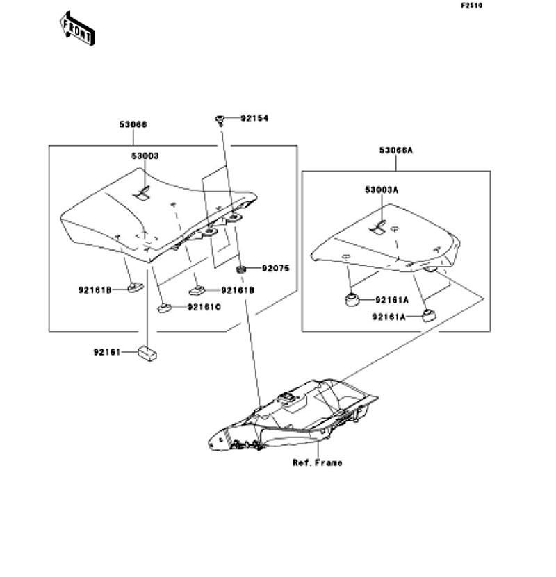 Kawasaki カワサキ 純正部品 53003-0207-MA レザー、ブラック