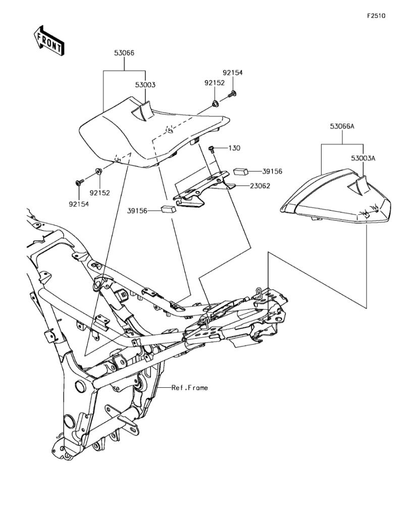 Kawasaki カワサキ 純正部品 53003-0326-MA レザー、ブラック