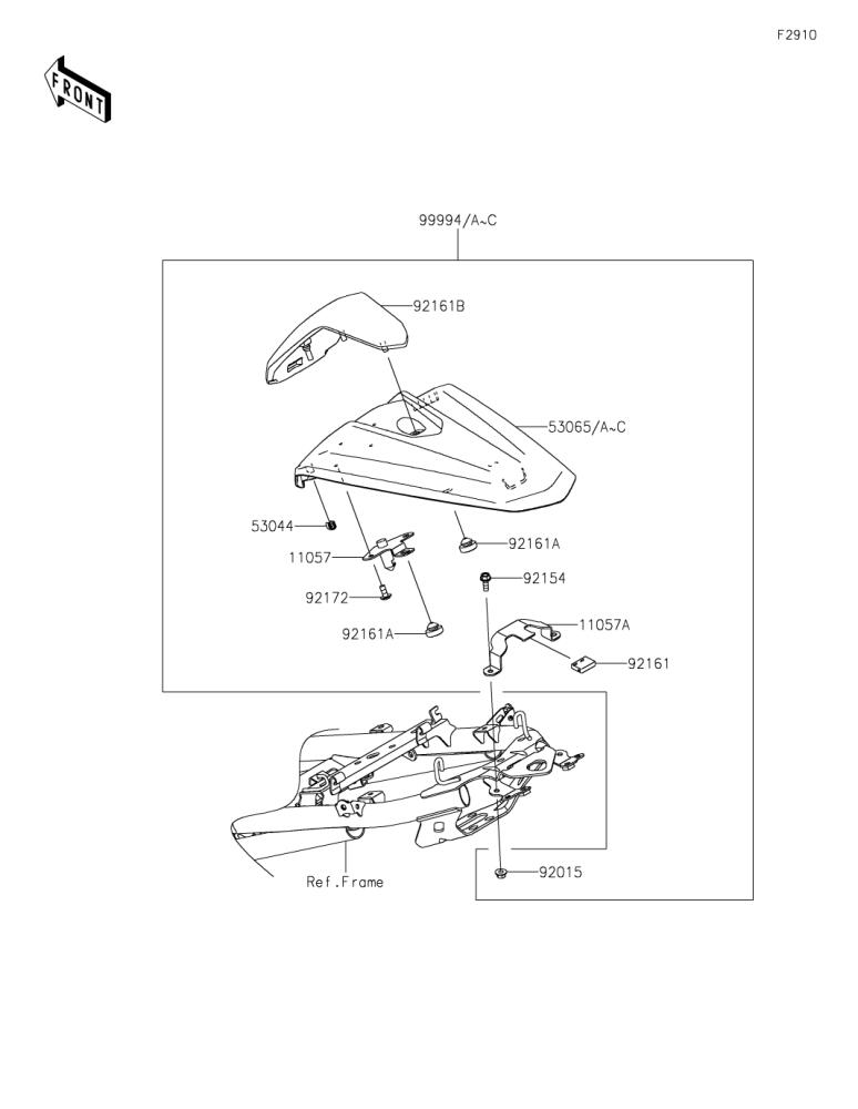 Kawasaki カワサキ 純正部品 53065-0044-739 シートカバー、M.F.S.ブラック