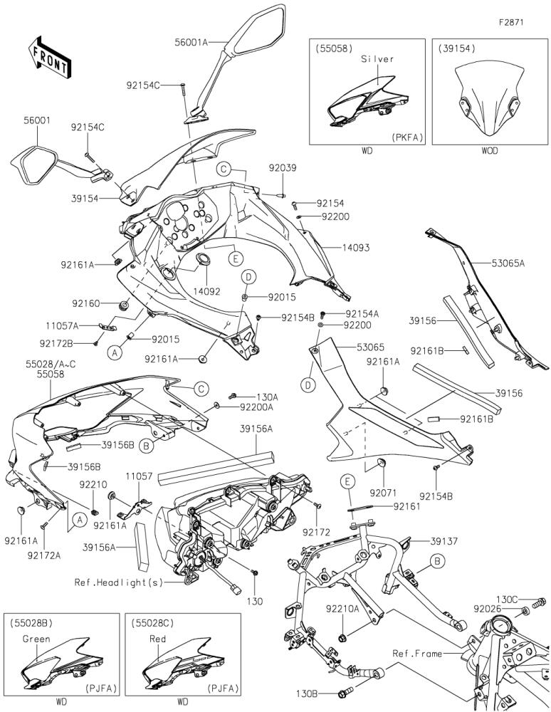 Kawasaki カワサキ 純正部品 55028-5485-777 カウリング、UPP、L.グリーン 31,630円