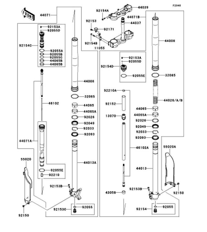 Kawasaki カワサキ 純正部品 92154-0877-KW ボルト、フォーク、ブルー