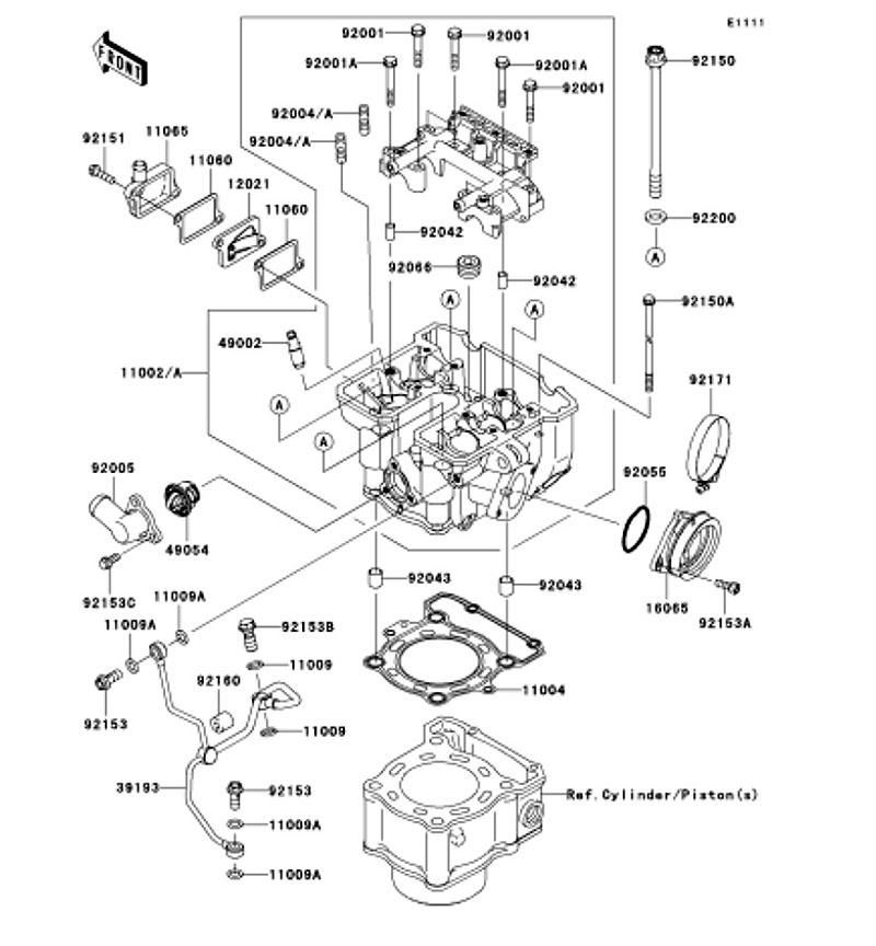 Kawasaki カワサキ 純正部品 11002-0287 ヘッドアッシ(シリンダ)