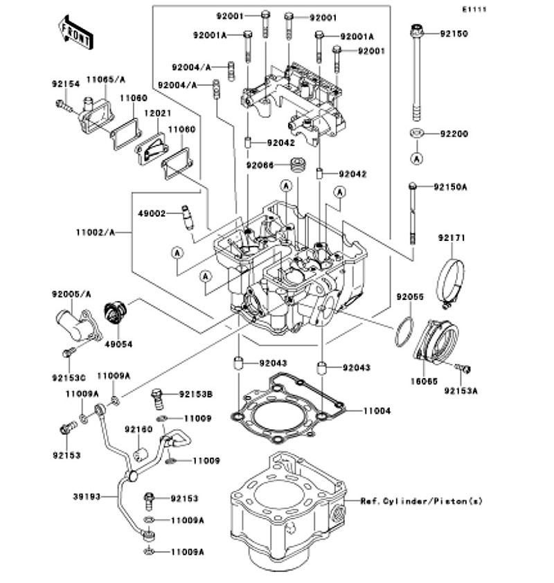 Kawasaki カワサキ 純正部品 11002-0292 ヘッドアッシ(シリンダ)