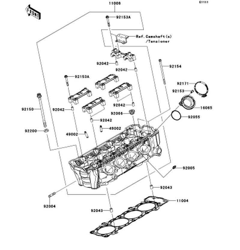 Kawasaki カワサキ 純正部品 11008-0841 ヘッドコンプ(シリンダ)
