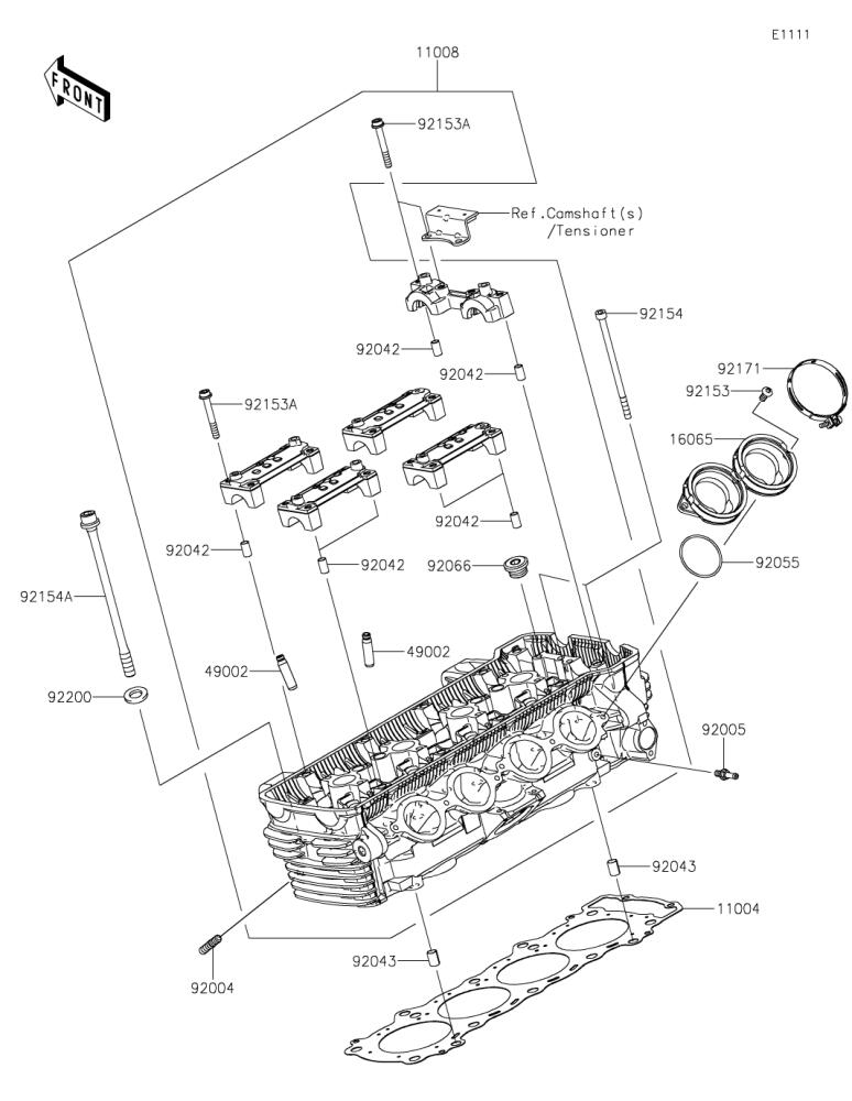 Kawasaki カワサキ 純正部品 11008-1582 ヘッドコンプ(シリンダ)