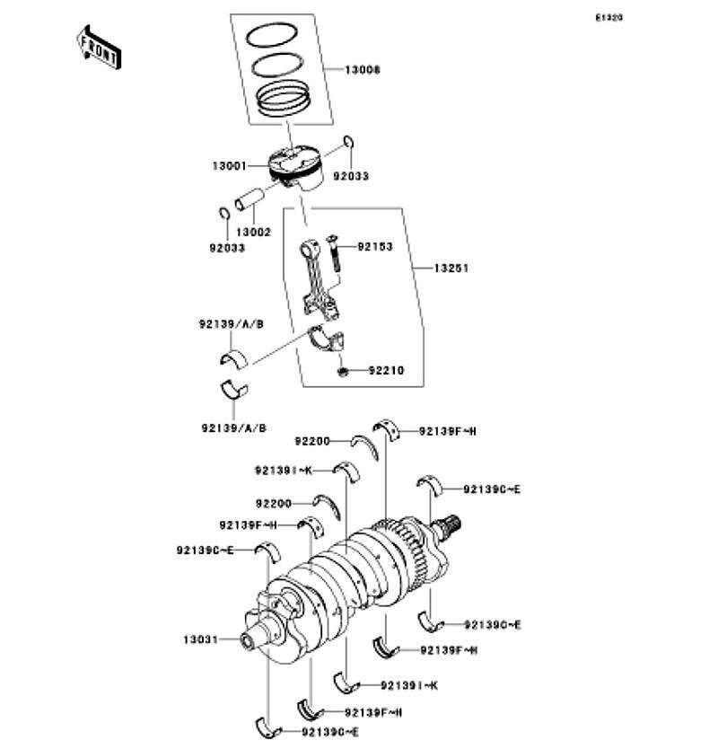 Kawasaki カワサキ 純正部品 13031-0958 クランクシャフトコンプ