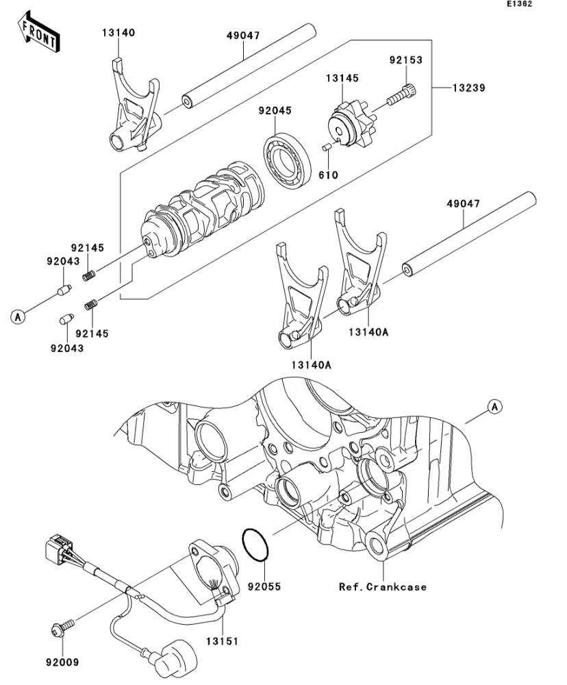 Kawasaki カワサキ 純正部品 13151-0605 スイッチコンプ、ニュートラル