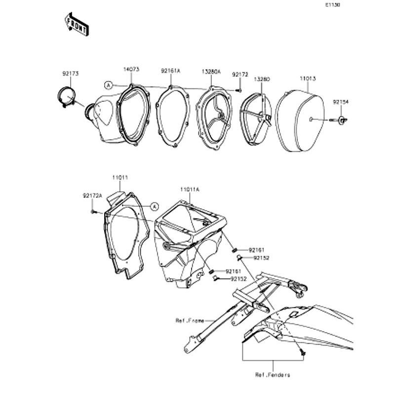 Kawasaki カワサキ 純正部品 13280-0893 ホルダ、エレメント