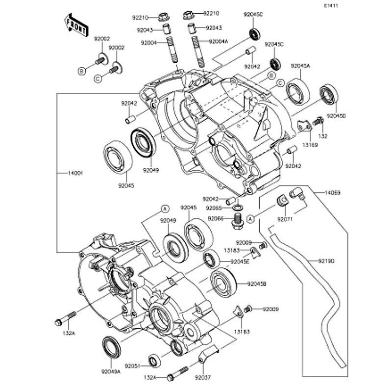 Kawasaki カワサキ 純正部品 14001-0737 セット(クランクケース) 38,331円