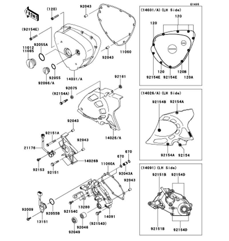 Kawasaki カワサキ 純正部品 14031-0625 カバー(ゼネレータ)
